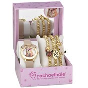 Wholesale - 8.5" ADJ. LOLA WATCH W/3 GOLD STRETCH DOG MOTIF CHARM BRACELETS RACHAEL HALE C/P 30, UPC: 7426902566537